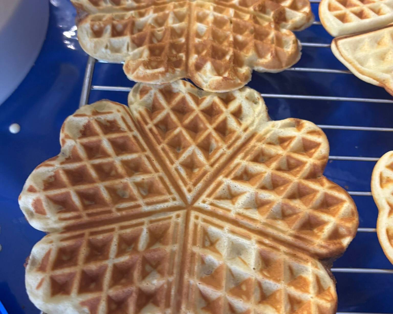 runde Waffeln frisch aus dem Waffeleisen