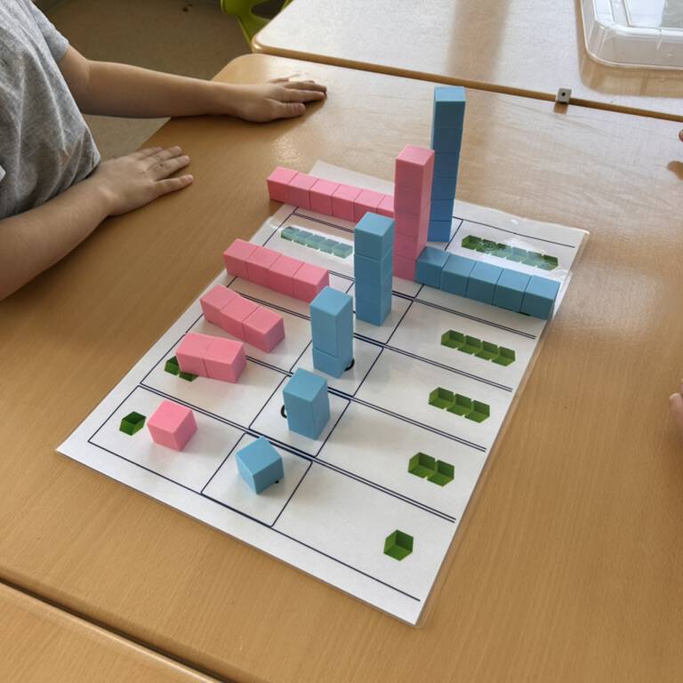 Bild eines Kindes mit räumlichen Figuren auf deinem Zettel